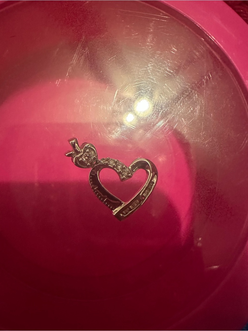 900 silver with diamond heart pendant 1.62 g